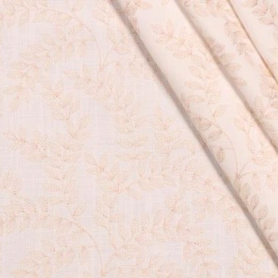 Valiant Cordoba Vanilla New 2022 Beige Multipurpose P  Blend Crewel and Embroidered  Scrolling Vines  Leaves and Trees  Floral Embroidery Fabric
