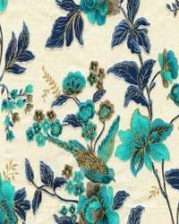 Peaceful Turquoise Indigo Cream by  Alexander Henry 