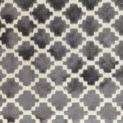 Central 10 Gray Central Grey Drapery-Upholstery Viscose  Blend Fire Rated Fabric Heavy Duty Patterned Velvet  Fabric