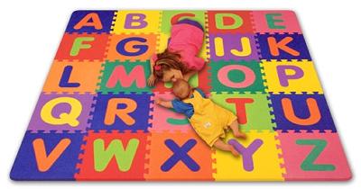 rugs,kids rugs,soft floor,play floors,foam floor,foam flooring,alessco, AlphaMat A-Z Soft Tiles Set