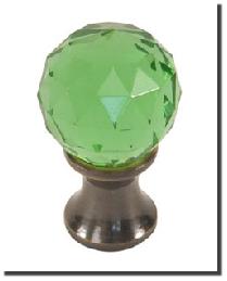 Aqua Green Crystal Cut Antique Brass Finish Finial