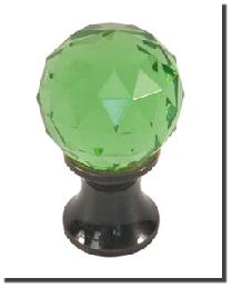 Aqua Green Crystak Cut Dark Bronze Finish Finial Set