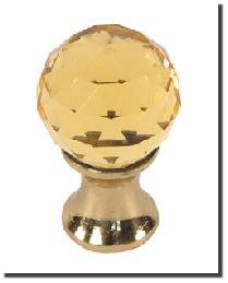 Crystal Cut Topaz/ Polished Brass Finial Set