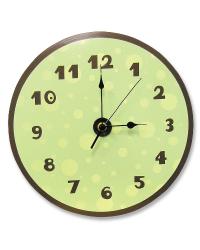 Sage and Brown Dot Wall Clock