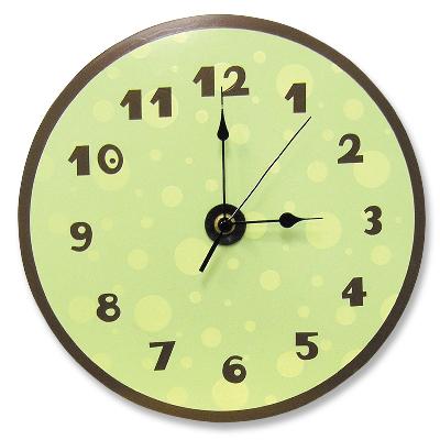 clock,clocks,wall clock,wall clocks,polk dots,polka dot wall clock,kids clocks,kids room decor,trend lab,120107,Sage and Brown Dot Wall Clock