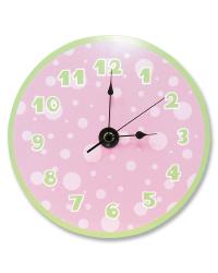 Pink and Sage Dot Wall Clock