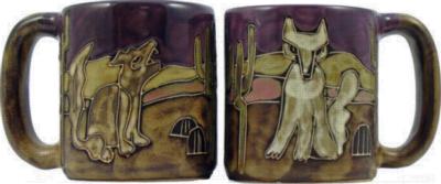 Mara Coyotes Round Stoneware Mug 510B2  Round Mugs Round Mugs 