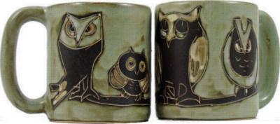 Mara Owls Round Stoneware Mug 510B6  Round Mugs Round Mugs 