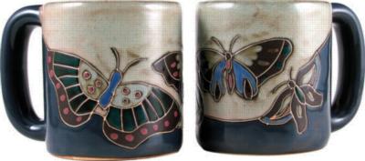 Mara Butterfly Blue Round Stoneware Mug Mara 2011 - 16 oz. Round Mug 510U8  Round Mugs Round Mugs Round Mugs 