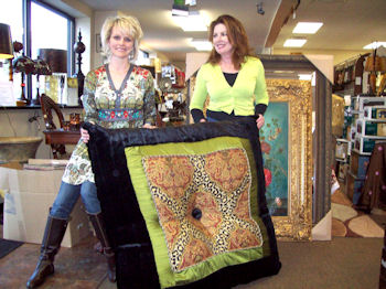 3&rsquo; x 3&rsquo; decorative pillow with animal print fabric