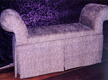 Purple velvet love seat