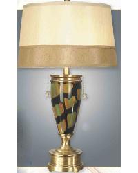 Bonfire Collection Table Lamp Antique Bronze Finish, Beige with Gold Shade