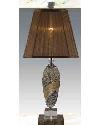 Granite Collection Table Lamp Brushed Nickel Finish, Coffee Organza Shade