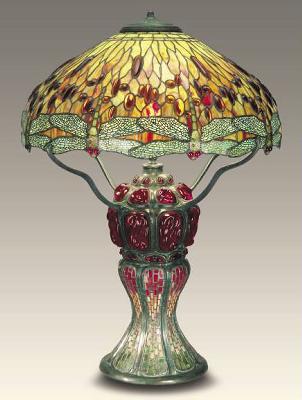  Dragonfly Turtleback Tiffany Table Lamp