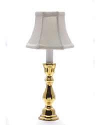 Brass Candlestick Lamp-White