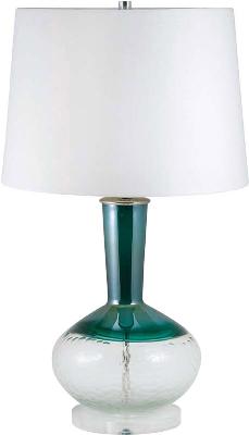 Lamp Works Hand Etched Clear & Teal Glass Table Lamp  Search Results