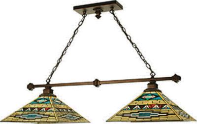 Comanche Mission style meyda tiffany lamps Comanche 2 Lt Island Pendant