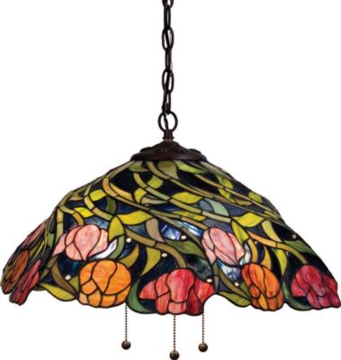 Tiffany Floral Nouveau  Spiral Tulip Pendant