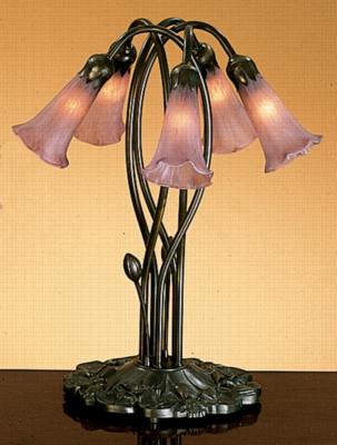 lighting lamp  Tiffany Floral Nouveau Cranberry Pond Lily 5 Lt Accent Lamp