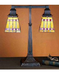 19.5 Inch High Prairie Corn Mission 2 Arm Table Lamp