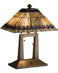 Jeweled Peacock Table Lamp