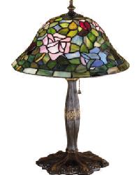 17 Inch High Tiffany Rosebush Accent Lamp