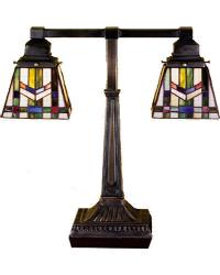 19.5 Inch High Prairie Wheat 2 Light Desk Lamp