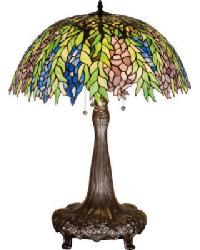 31 inch High Tiffany Honey Locust Table Lamp