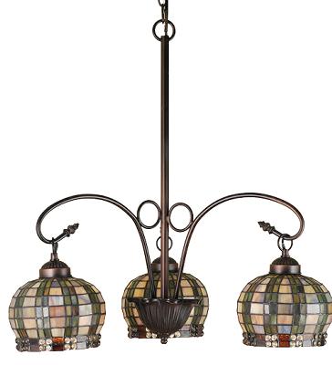 Meyda Tiffany Jeweled Basket 3 Lt Chandelier