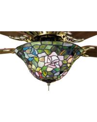 12 Inch Wide Tiffany Rosebush Fan Light Fixture