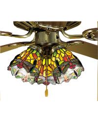 4 Inch Wide Tiffany Hanginghead Dragonfly Fan Light Shade