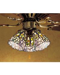 4 Inch Wide Wisteria Fan Light Shade Beige Pink Pr Purple/Blue