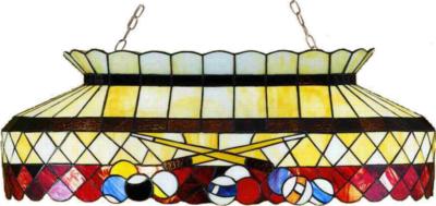Tiffany Art Glass Recreation  Burgundy Billiard Oblong Pendant