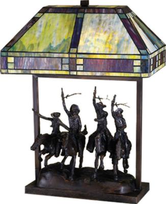 Mission Southwest  Riders On The Range Oblong Table Lamp