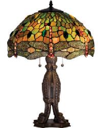 24.5 Inch High Tiffany Hanginghead Dragonfly Table Lamp