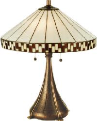 22 Inch High Checkerboard Table Lamp