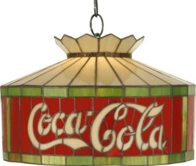 Tiffany Americana Recreation ANTIQUE REPRODUCTIONS Coca-Cola Pendant