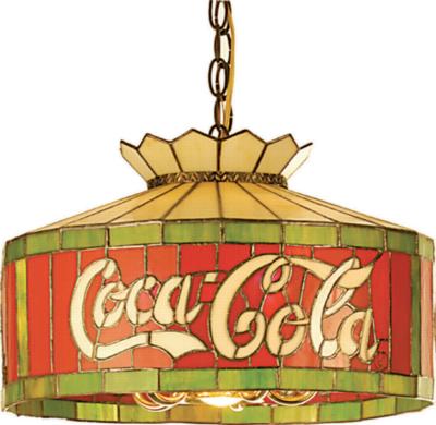 Tiffany Art Glass Americana Recreation ANTIQUE REPRODUCTIONS Coca-Cola Pendant