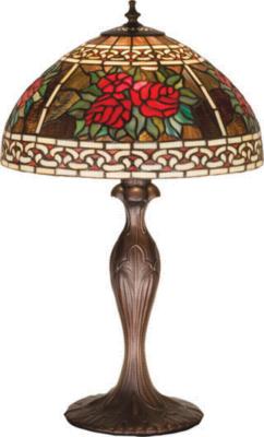 lighting lamp  Tiffany Floral Art Glass Roses and Scrolls Table Lamp