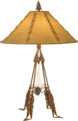 Comanche Mission style meyda tiffany lamps Arrowhead and Feather Table Lamp
