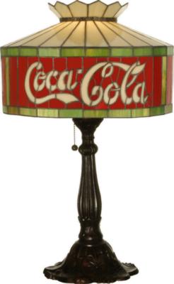 Tiffany Americana Recreation ANTIQUE REPRODUCTIONS Coca-Cola Table Lamp