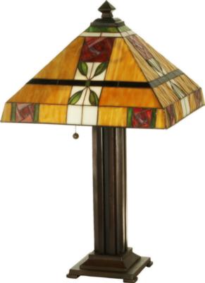 Mission Lodge Tiffany Arts & Crafts Floral Mackintosh MEYDA ORIGINALS Mackintosh Rose Table Lamp