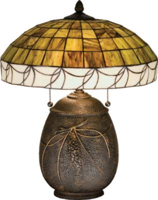 Rustic Lodge Arts & Crafts MEYDA ORIGINALS Pine Needle Table Lamp