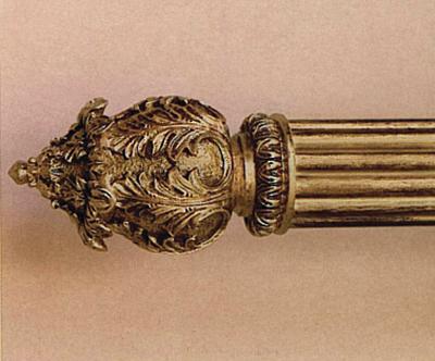 The Finial Company Leaf Crest Finial  3 Inch Curtain Rods