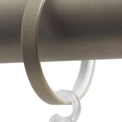 Brimar Flat Curtain Ring with Clip Brushed Nickel in Fifth Avenue DX131 BNI Silver  Silver Curtain Rings Curtain Rings with Clips Metal Curtain Rings 