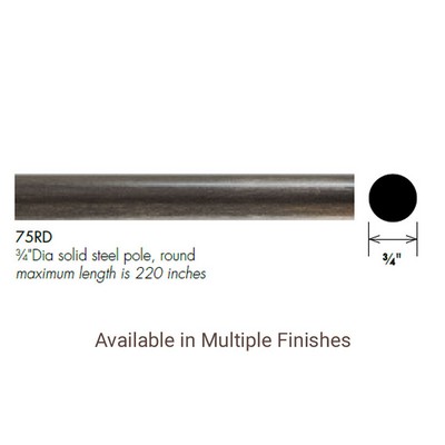  Solid Steel Round Pole 3/4 Diameter