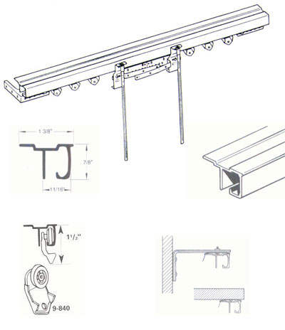 Baton Draw w/Return Extender Set White Graber Baton Draw w/Return Extender Set White Ceiling Track