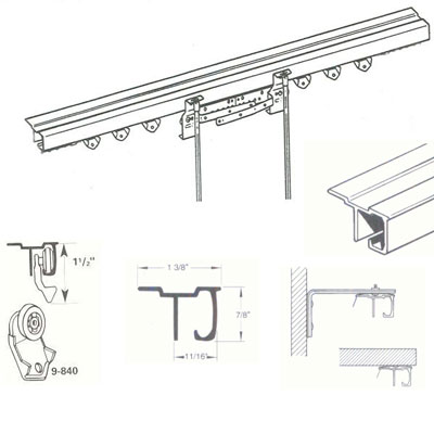 Graber CONTRACK Baton Draw Traverse Rod Set Graber Catalog 9-974-1 Beige  Ceiling and Curtain Track 