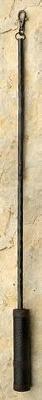 Brimar Forged Iron Baton in Chalet DCH60-LTW Black Metal and Wood with Leather Handle Curtain Pulls 