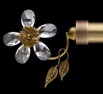 curtain rods,curtain rod,contemporary curtain rods,swarovski crystal rods,swarovski elements curtain rods,swarovski crystals,metal curtain rods,metal curtain rod,1 inch curtain rod,1 inch metal curtain rods,chase & company Petite Fleur Bronze Finial